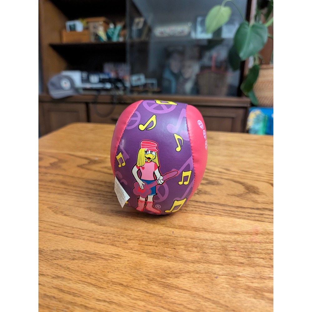 Chuck E Cheese Helen Henny Plush Ball Purple Pink Music Peace Signs 2010 Toy